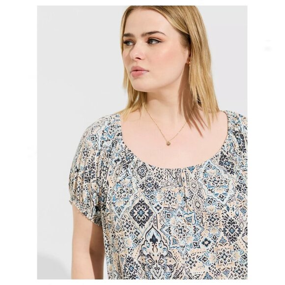 TORRID NWT Gauze Puff Sleeve Tiered Drop Waist Boho Dress - Picture 5 of 5